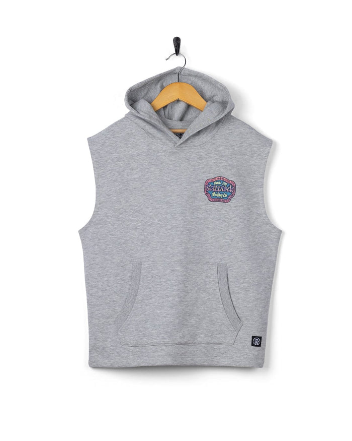 Tribe Pop Kids Sleeveless Hoodie in Grey