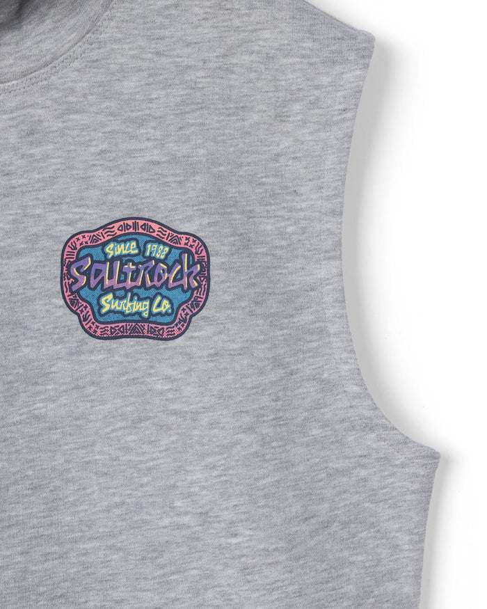 Tribe Pop Kids Sleeveless Hoodie in Grey