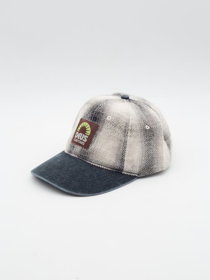 Vacay Check Dad Hat White/Black