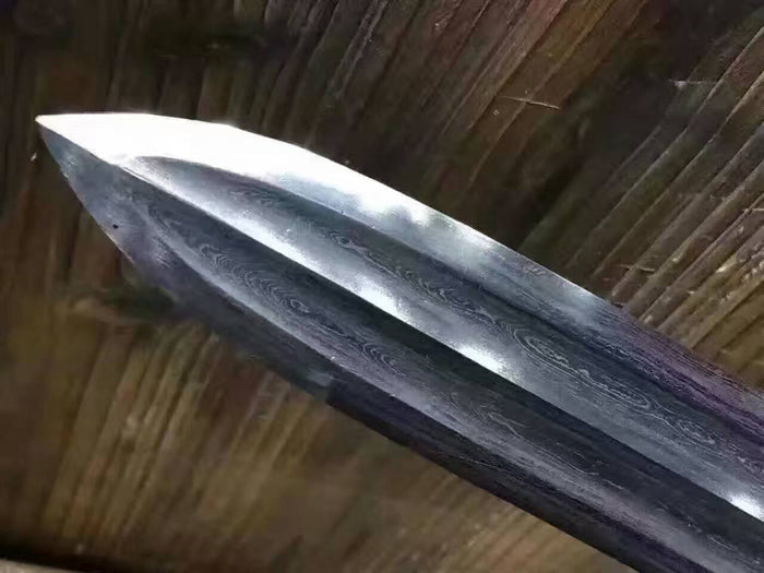 Warring States sword(Pattern steel blade,Black scabbard,Alloy fitted)Length 39" - Chinese sword shop
