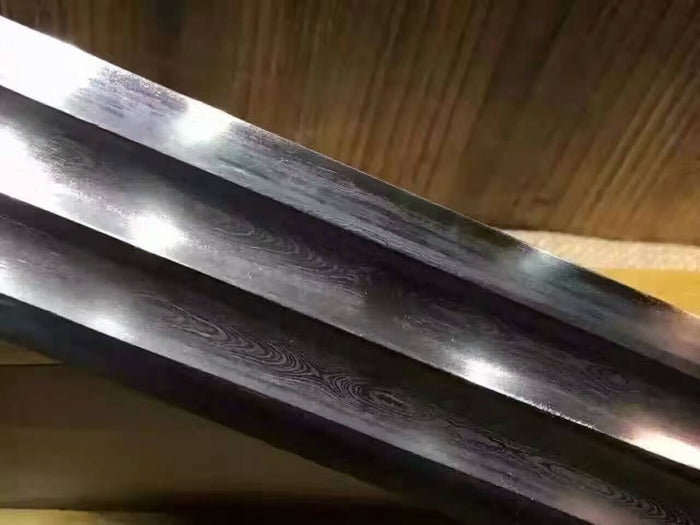 Warring States sword(Pattern steel blade,Black scabbard,Alloy fitted)Length 39" - Chinese sword shop