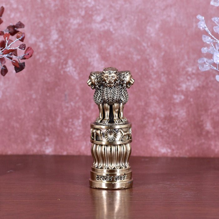 White Whale Superfine Ashoka Stambh Ashoka Pillar Idol Ashoka Pillar Statue Showpiece for Car Dashboard Home Decor Advocate Table Showpiece Corporate Gifting