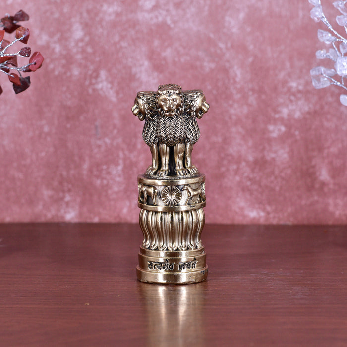 White Whale Superfine Ashoka Stambh Ashoka Pillar Idol Ashoka Pillar Statue Showpiece for Car Dashboard Home Decor Advocate Table Showpiece Corporate Gifting
