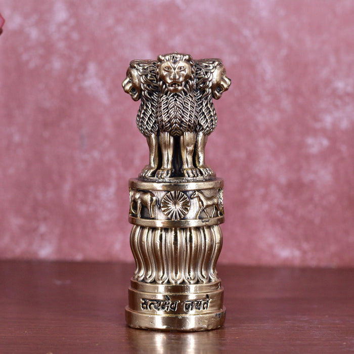 White Whale Superfine Ashoka Stambh Ashoka Pillar Idol Ashoka Pillar Statue Showpiece for Car Dashboard Home Decor Advocate Table Showpiece Corporate Gifting