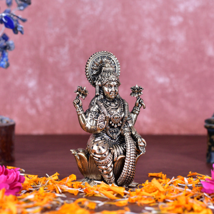 White Whale Superfine Brass Lakshmi Idol Hindu Laxmi Goddess Statue Home Office Showpiece Decor