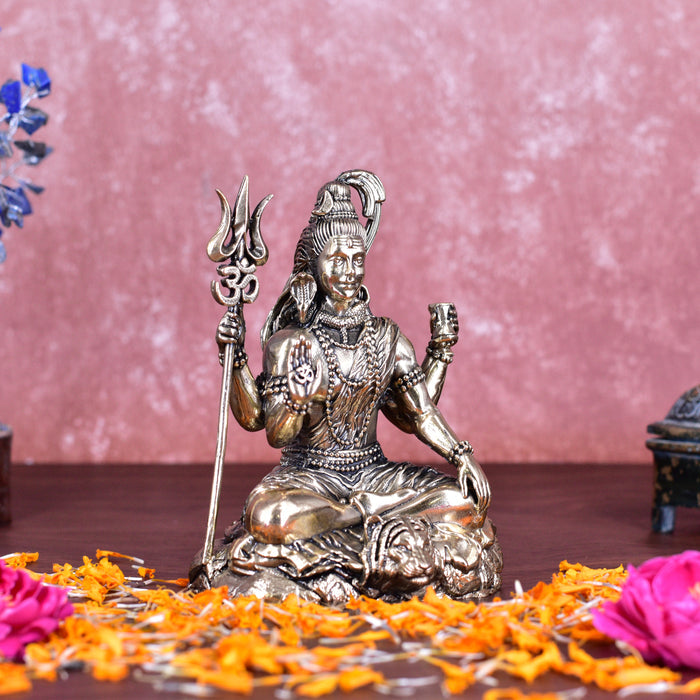 White Whale Superfine Brass Lord Shiva Statue shiv Idol Home Decor Figurine