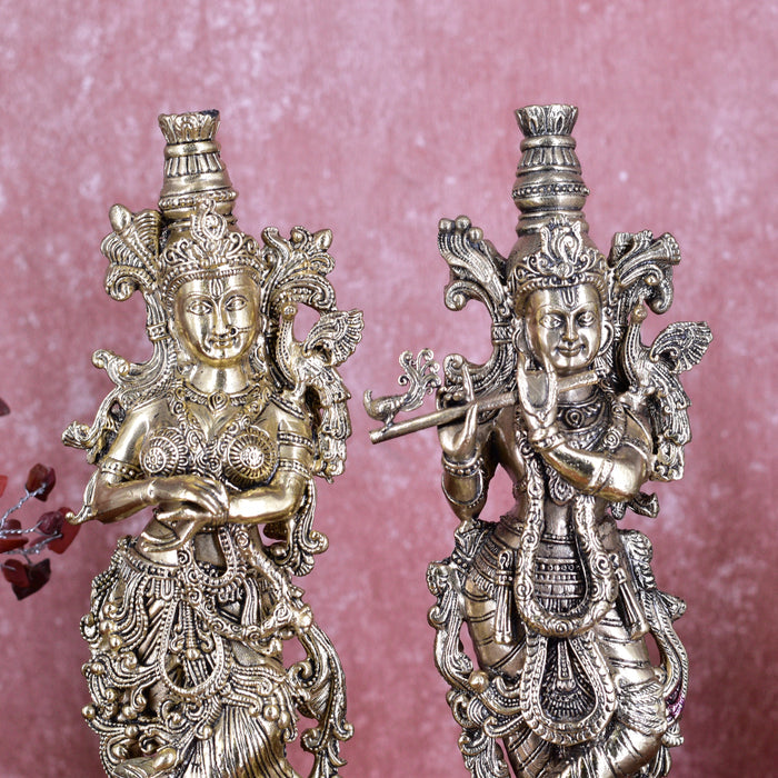 White Whale Superfine Brass Radha Krishna Idol Statue Home Decor Figurine