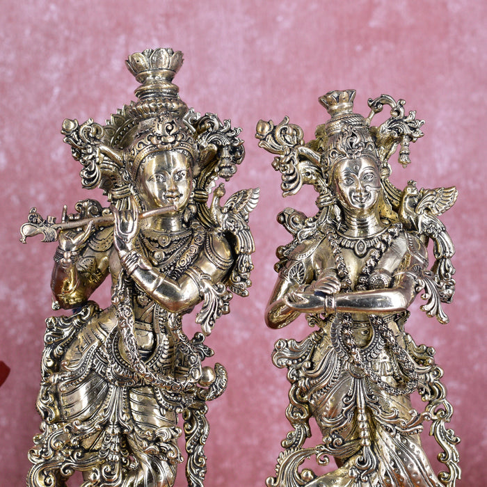 White Whale Superfine Brass Radha Krishna Idol Statue Home Decor Figurine