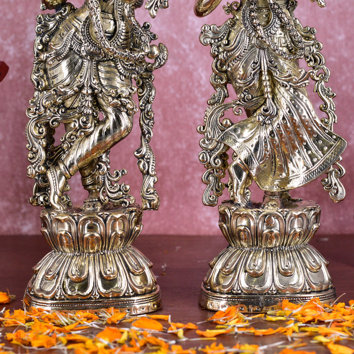 White Whale Superfine Brass Radha Krishna Idol Statue Home Decor Figurine