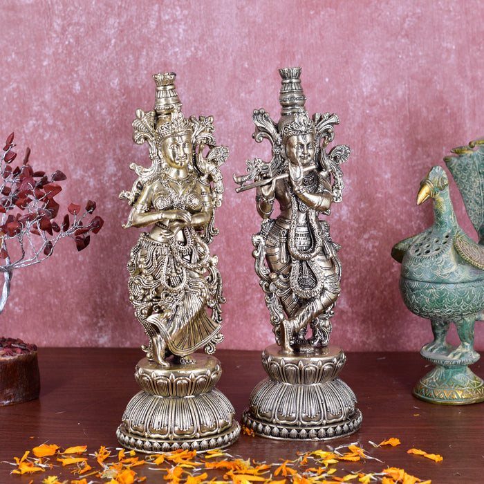 White Whale Superfine Brass Radha Krishna Idol Statue Home Decor Figurine