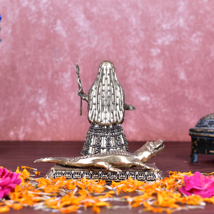 White Whale Superfine Ganga MATA Brass Statue Religious Goddess Sculpture Idol