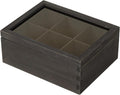 White Whale Tea Storage Chest Adjustable 6 Compartment Tea Bags Organizer Container Tea Box with Glass Window