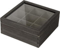 White Whale Tea Storage Chest Adjustable 9 Compartment Tea Bags Organizer Container Tea Box with Glass Window