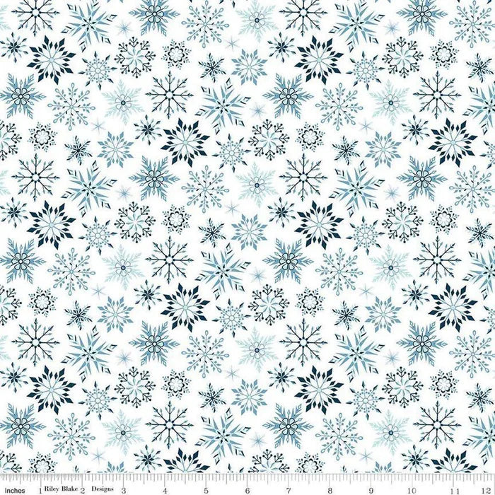 Winter Magic Snowflakes White Yardage for RBD-C16365 WHITE - PRICE PER 1/2 YARD