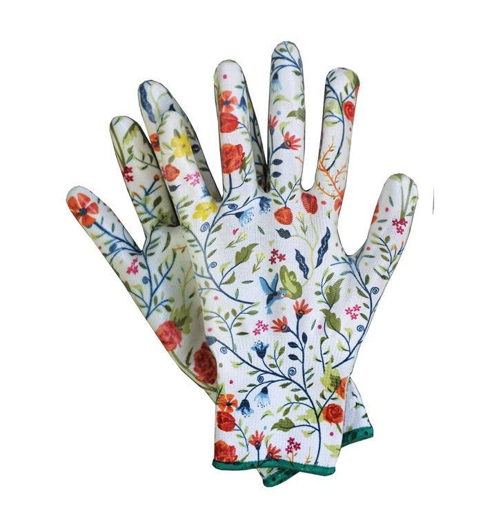 Womanswork - Garden of Paradise Nitrile Weeder Gloves Large-GREEN