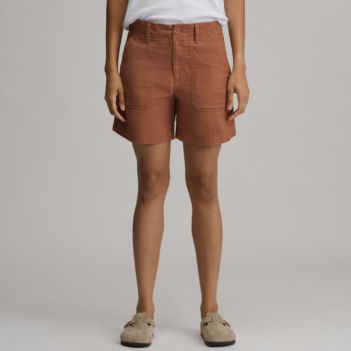 Women's Canvas Utility Shorts-Fawn-1