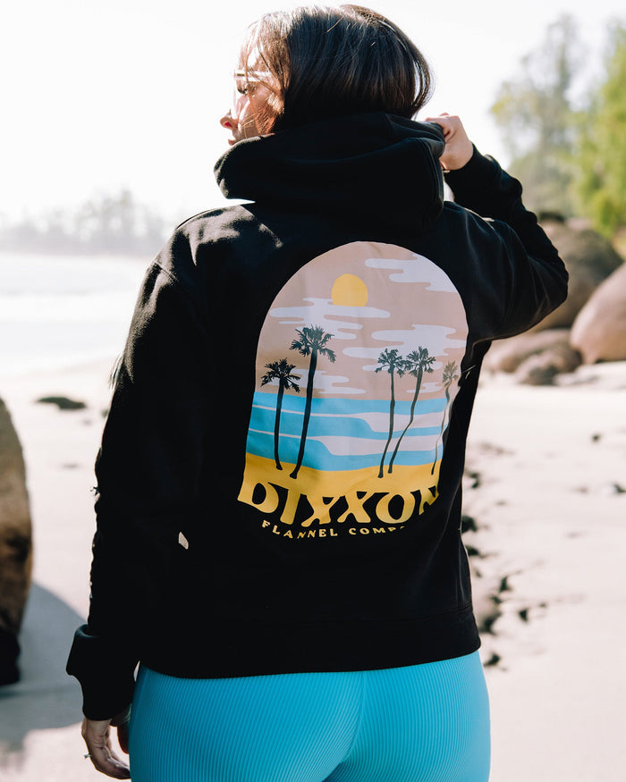Women's Ocean Front Pullover Hoodie - Black - Dixxon Flannel Co.