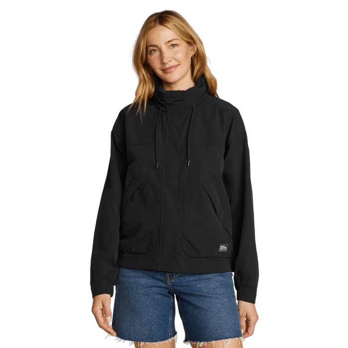 Women's WindPac Convertible Packable Hoodie-Black-Regular-2