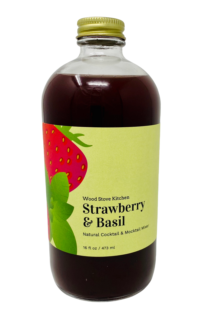 Wood Stove Kitchen - Strawberry And Basil Cocktail & Drink Mix, 16 fl oz