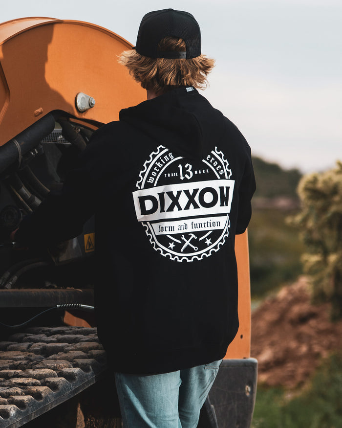 Working Class Gear Zip Up Hood - Black