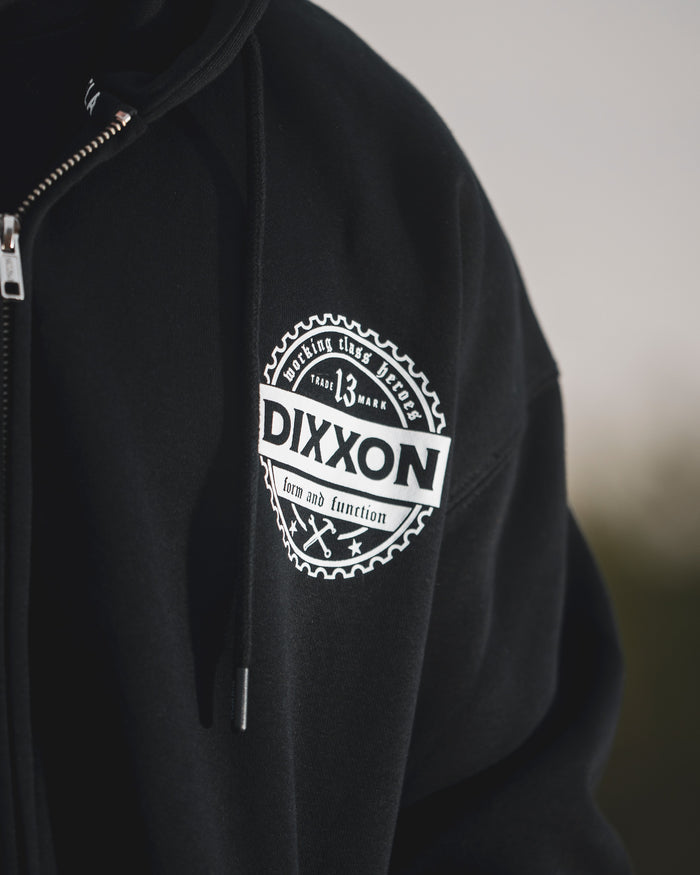 Working Class Gear Zip Up Hood - Black