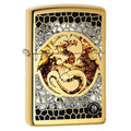 Zippo Lighter: Anne Stokes Dragon, Fusion - High Polish Brass 77583 - Gear Exec (1975596875891)