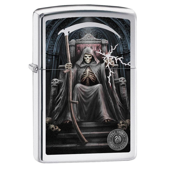 Zippo Lighter: Anne Stokes Grim Reaper - High Polish Chrome 78387 - Gear Exec (1975608410227)