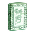 Zippo Lighter: Armor MultiCut Elegant Dragon - High Polish Green 49054