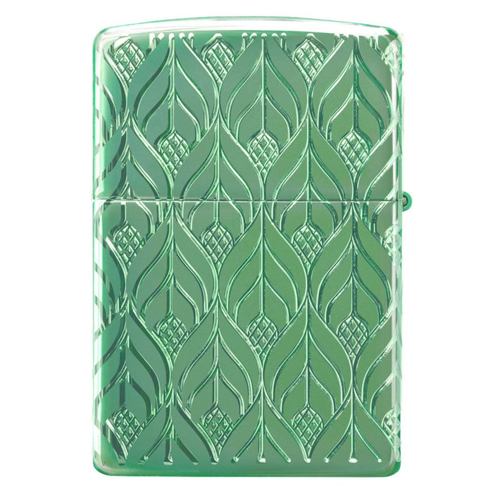 Zippo Lighter: Armor MultiCut Elegant Dragon - High Polish Green 49054