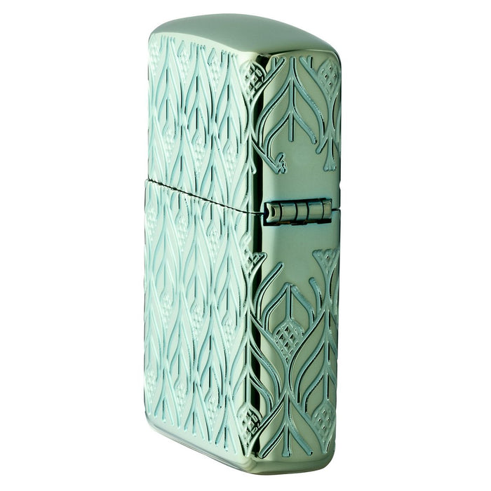 Zippo Lighter: Armor MultiCut Elegant Dragon - High Polish Green 49054
