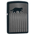 Zippo Lighter: Cat On A Picket Fence - Black Matte 78042 - Gear Exec (1975603396723)