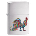 Zippo Lighter: Colorful Rooster - Brushed Chrome 78096 - Gear Exec (1975604150387)
