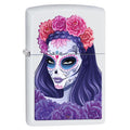 Zippo Lighter: Day of the Dead Girl - White Matte 78258 - Gear Exec (1975606476915)