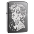 Zippo Lighter: Day of the Dead Girl, Engraved - Black Ice 77667 - Gear Exec (1975597957235)