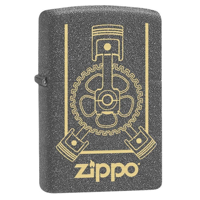 Zippo Lighter: Engraved Engine - Iron Stone 79149 - Gear Exec (1975619354739)