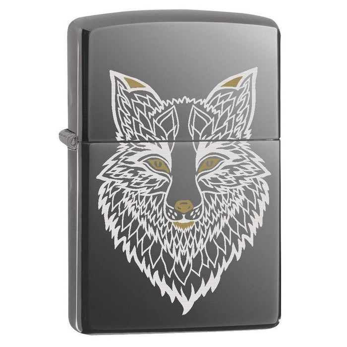 Zippo Lighter: Engraved Fox - Black Ice 78108 - Gear Exec (1975604281459)