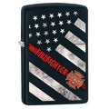 Zippo Lighter: Firefighter Flag - Black Matte 79929 - Gear Exec (1975634231411)