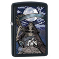 Zippo Lighter: Grim Reaper and Moon - Black Matte 79245 - Gear Exec (1975621025907)