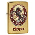 Zippo Lighter: Horse and Horseshoe - Brushed Brass 77844 - Gear Exec (1975600513139)