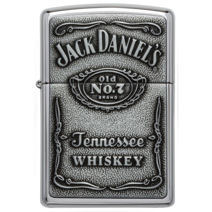 Zippo Lighter: Jack Daniels Pewter Emblem - HP Chrome 250JD.427