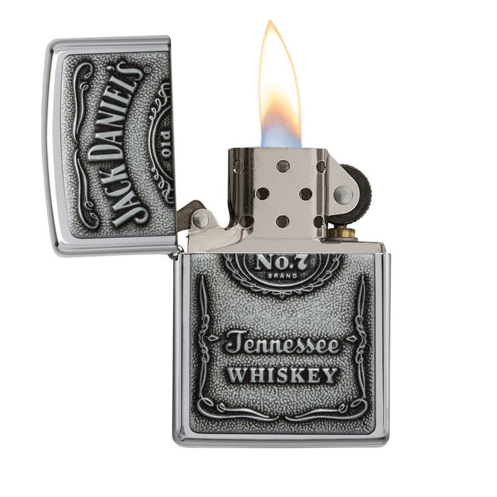 Zippo Lighter: Jack Daniels Pewter Emblem - HP Chrome 250JD.427