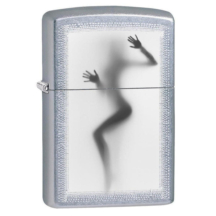 Zippo Lighter: Nude Girl Against the Glass - Street Chrome 78165 (1975605133427)