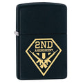 Zippo Lighter: Second Amendment Gun Shield - Black Matte 79551 (1975626989683)