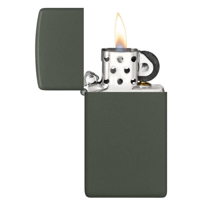 Zippo Lighter: Slim - Green Matte 1627