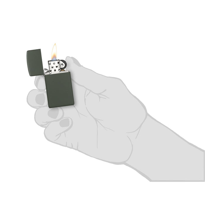 Zippo Lighter: Slim - Green Matte 1627