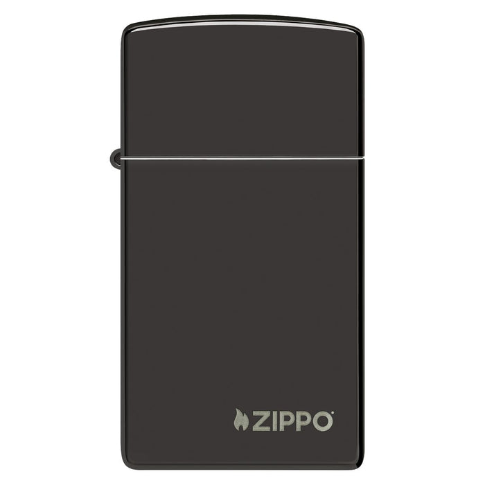 Zippo Lighter: Slim with Zippo Logo - Ebony 28123ZL