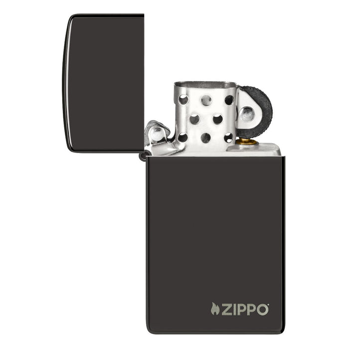 Zippo Lighter: Slim with Zippo Logo - Ebony 28123ZL