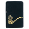 Zippo Lighter: Smoking Pipe Engraved - Black Matte 78543 (1975610572915)