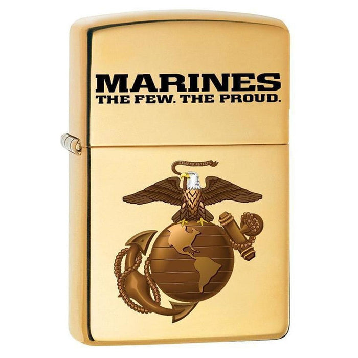 Zippo Lighter: USMC Marine Corps Logo - High Polish Brass 79704 (1975630102643)