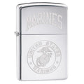 Zippo Lighter: USMC Marines Logo Engraved - High Polish Chrome 79437 (1975624925299)